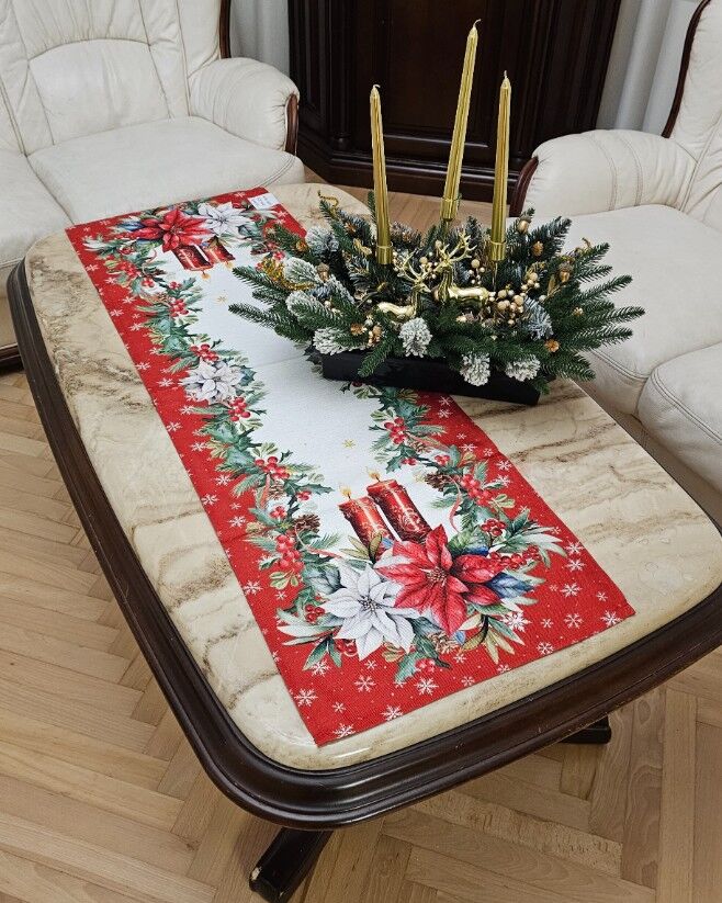 Різдвяна серветка габардинова 40х120см - вид 01