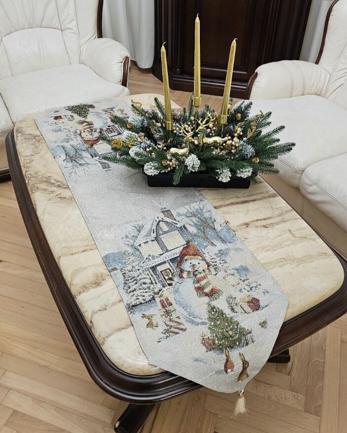 Різдвяна серветка гобеленова 40х140см - вид 2