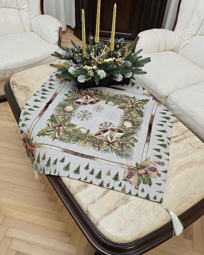 Різдвяна серветка гобеленова 80х80см - вид 3