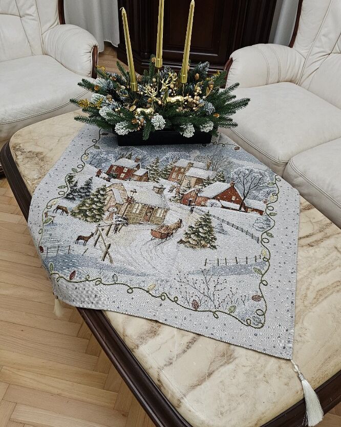 Різдвяна серветка гобеленова 80х80см - вид 4