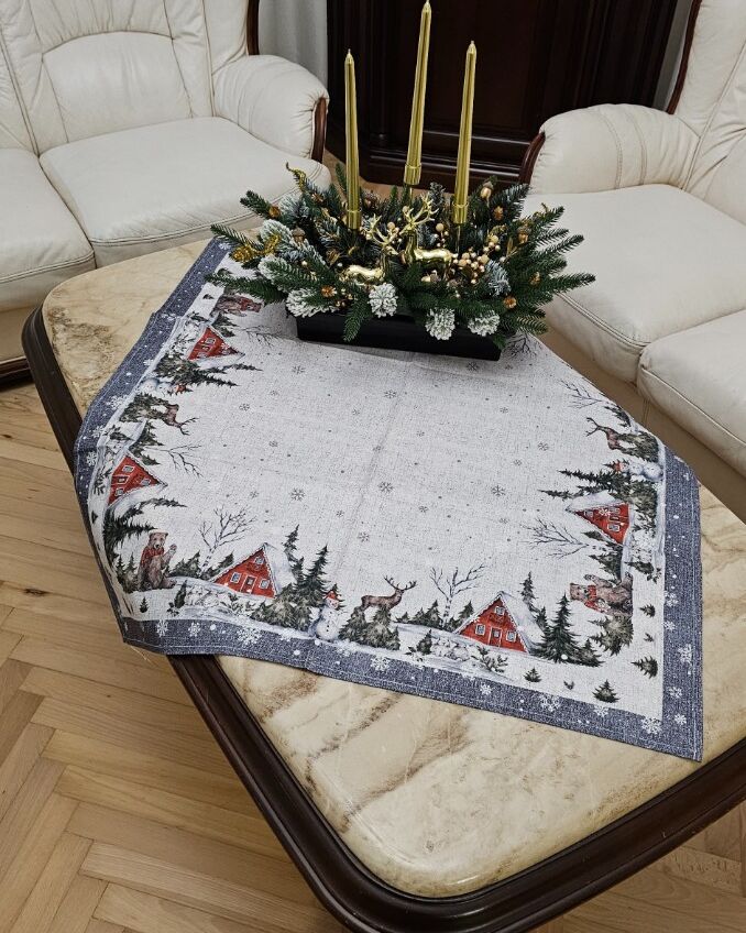 Різдвяна серветка габардинова 90х90см - вид 04