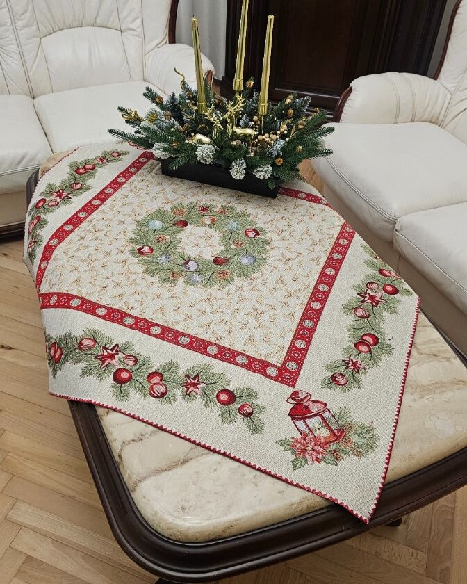 Різдвяна серветка гобеленова 90х90см - вид 8